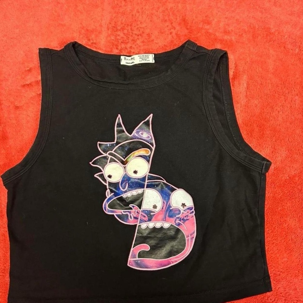 Rue21 Black Tank Top with Cartoon Graphic